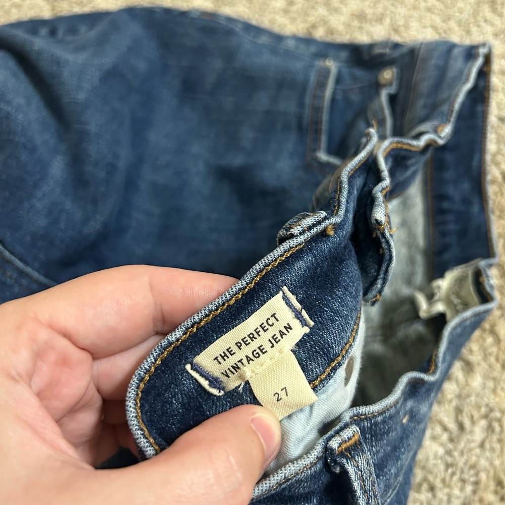 Madewell Women's Dark Blue Straight-Leg Jeans The Perfect Vintage Size 27 Casual - Picture 9 of 9